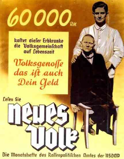 German Nazi propaganda poster on the ‘cost’ of keeping disabled people alive