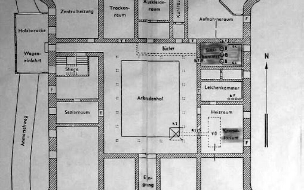 Lay-out of Hartheim Castle remodeled as a euthanasia center by Germany in 1940 