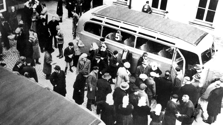 In Bruckberg, Germany, victims of the Nazis’ ‘T4’ euthanasia program are transported to killing centers